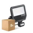 Mehrfachpackung 5x Ledvance Led-Scheinwerfer Aluminium Schwarz 41W 6000lm 100D - 840  | IP65 - Bewegungs- und Lichtsensor - Symmetrisch