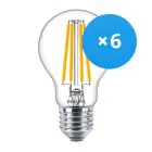 Mehrfachpackung 6x Philips Corepro LED Glühbirne E27 Birne Klar 10.5W 1521lm - 827 Extra Warmweiß | Ersatz für 100W